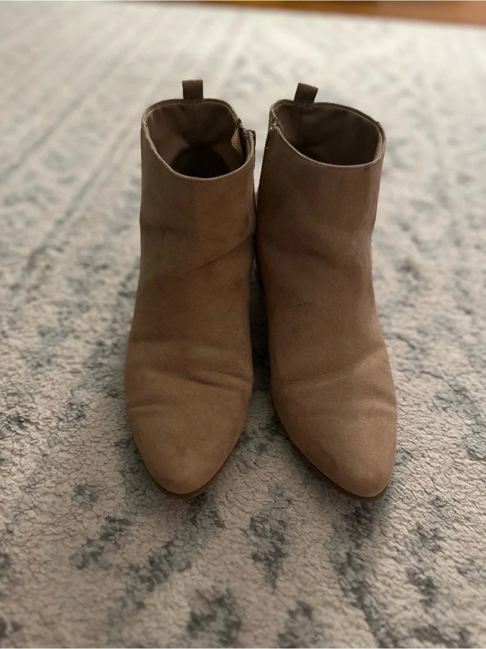 Old Navy Brown Suede Pointed Toe Ankle Booties